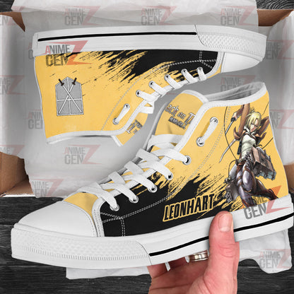 Attack On Titan Leonhart High Top Shoes Custom Anime Sneakers
