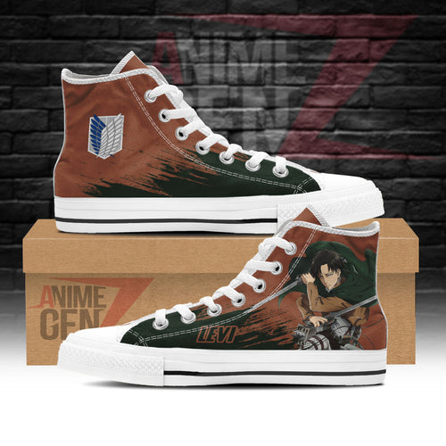 Attack On Titan Levi Ackermann High Top Shoes Custom Anime Sneakers