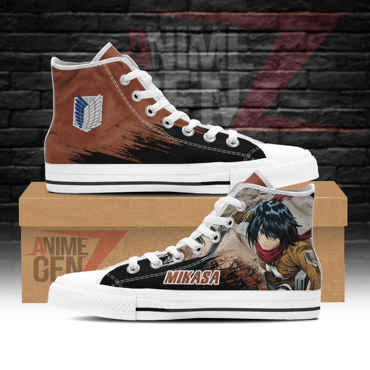 Attack On Titan Mikasa High Top Shoes Custom Anime Sneakers
