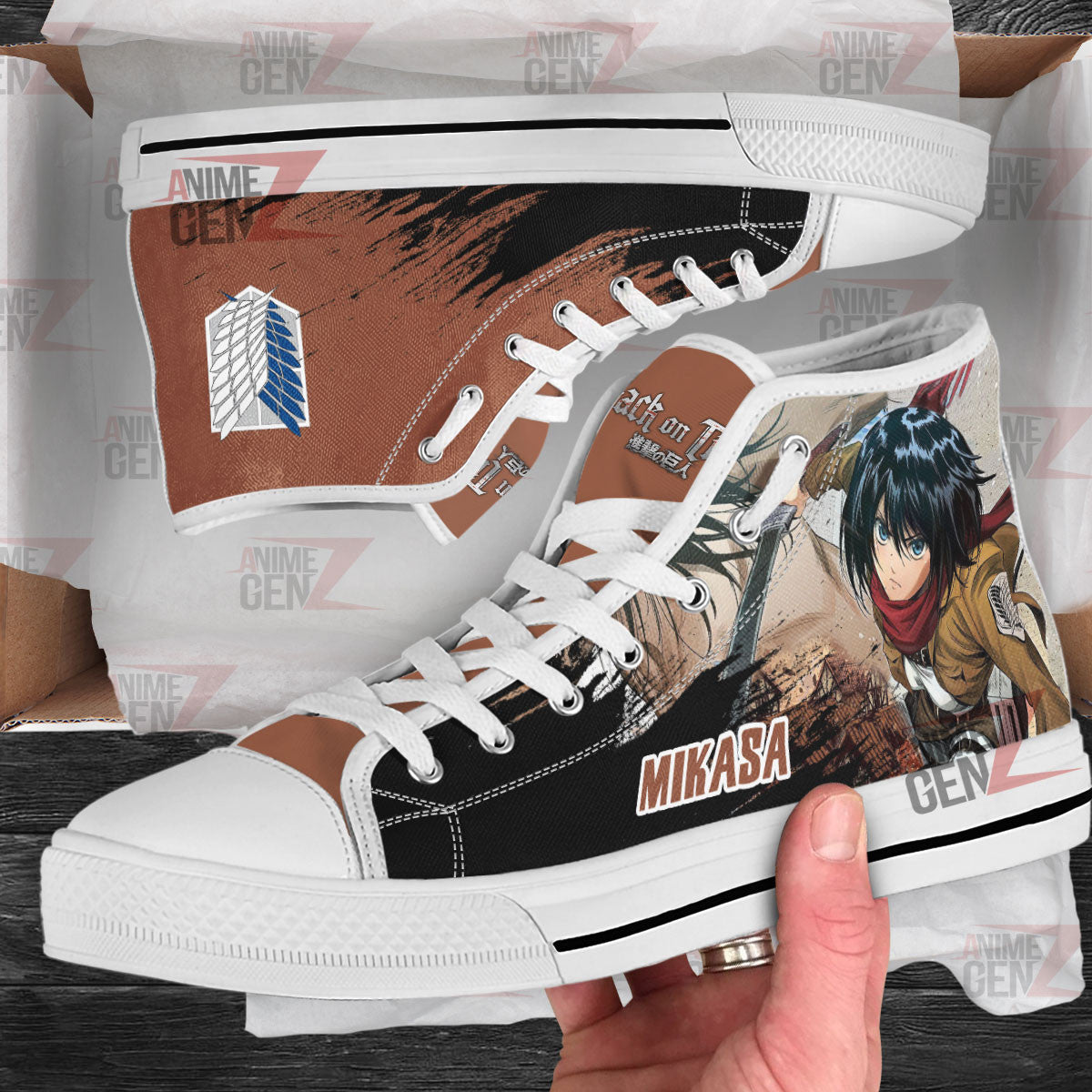 Attack On Titan Mikasa High Top Shoes Custom Anime Sneakers