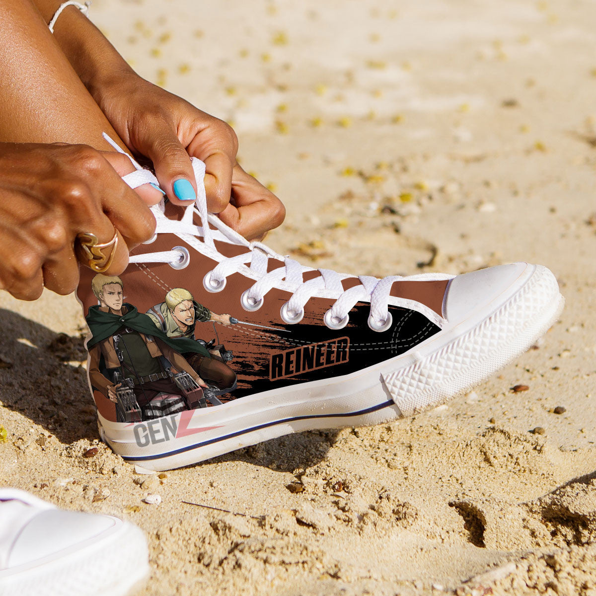 Attack On Titan Reineer High Top Shoes Custom Anime Sneakers