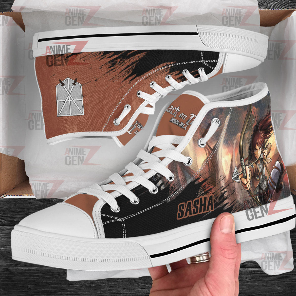 Attack On Titan Sasha High Top Shoes Custom Anime Sneakers
