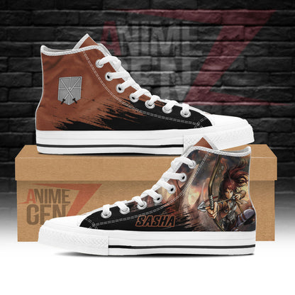 Attack On Titan Sasha High Top Shoes Custom Anime Sneakers