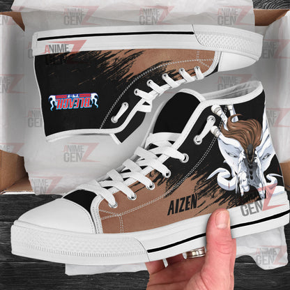 Bleach Aizen Sosuke High Top Shoes Custom Anime Sneakers