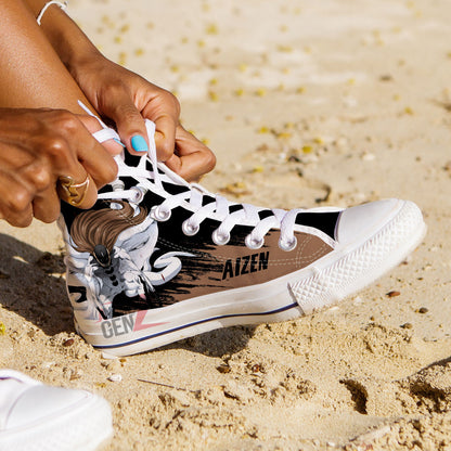 Bleach Aizen Sosuke High Top Shoes Custom Anime Sneakers