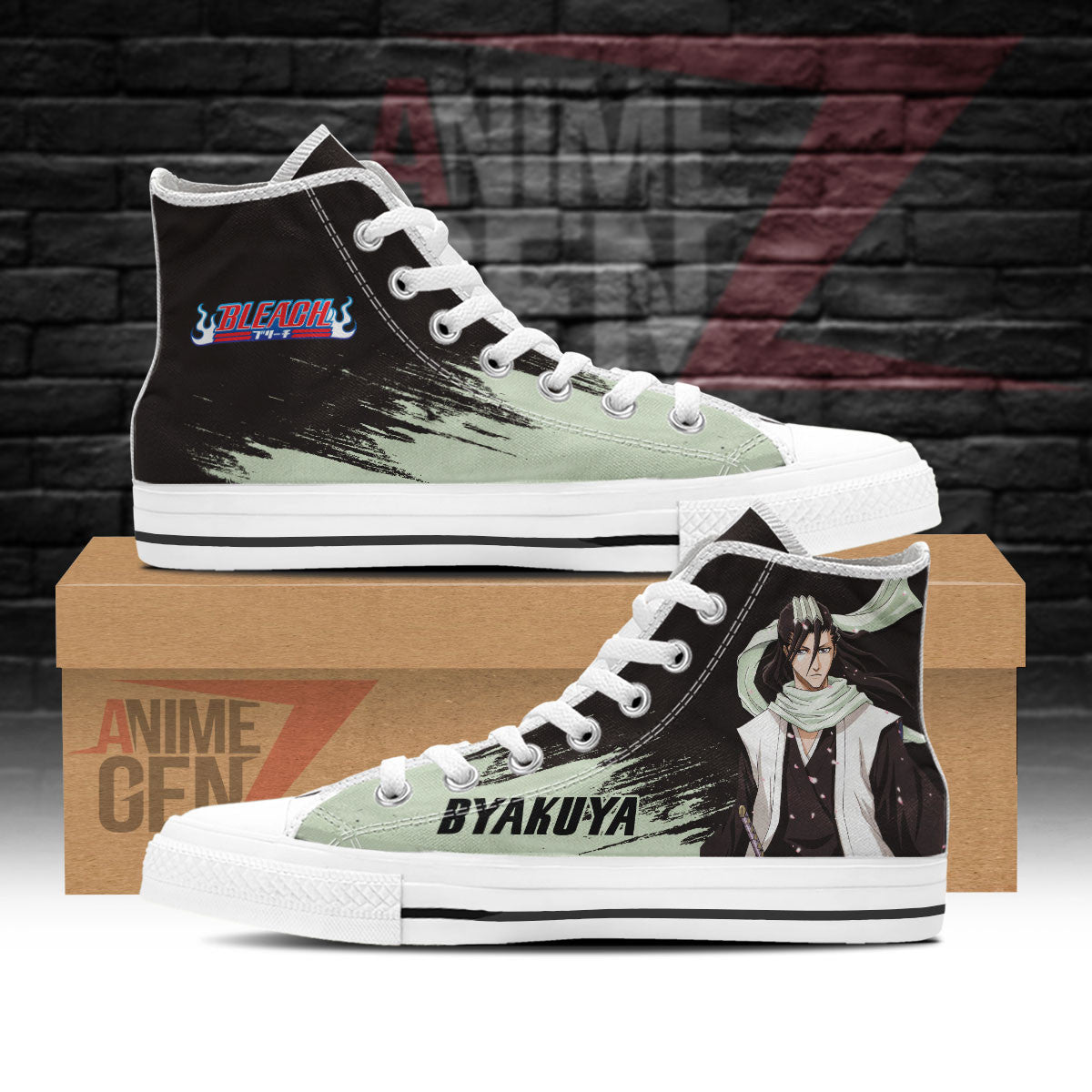 Bleach Byakuya Kuchiki High Top Shoes Custom Anime Sneakers