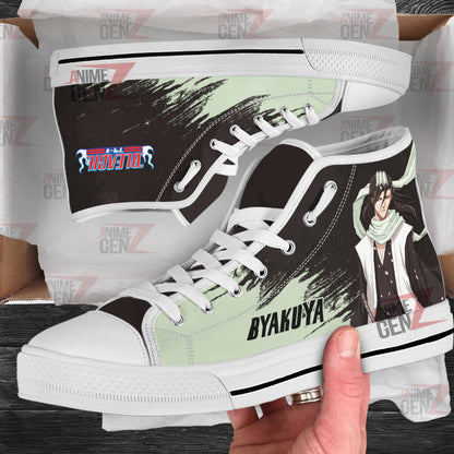 Bleach Byakuya Kuchiki High Top Shoes Custom Anime Sneakers