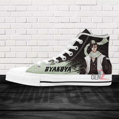 Bleach Byakuya Kuchiki High Top Shoes Custom Anime Sneakers