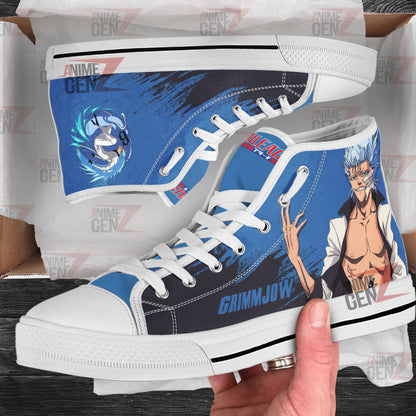 Bleach Grimmjow Jaegerjaquez High Top Shoes Custom Anime Sneakers