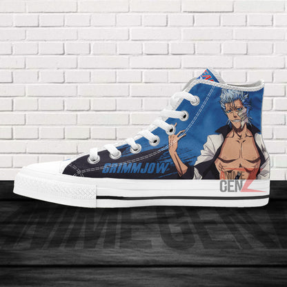 Bleach Grimmjow Jaegerjaquez High Top Shoes Custom Anime Sneakers