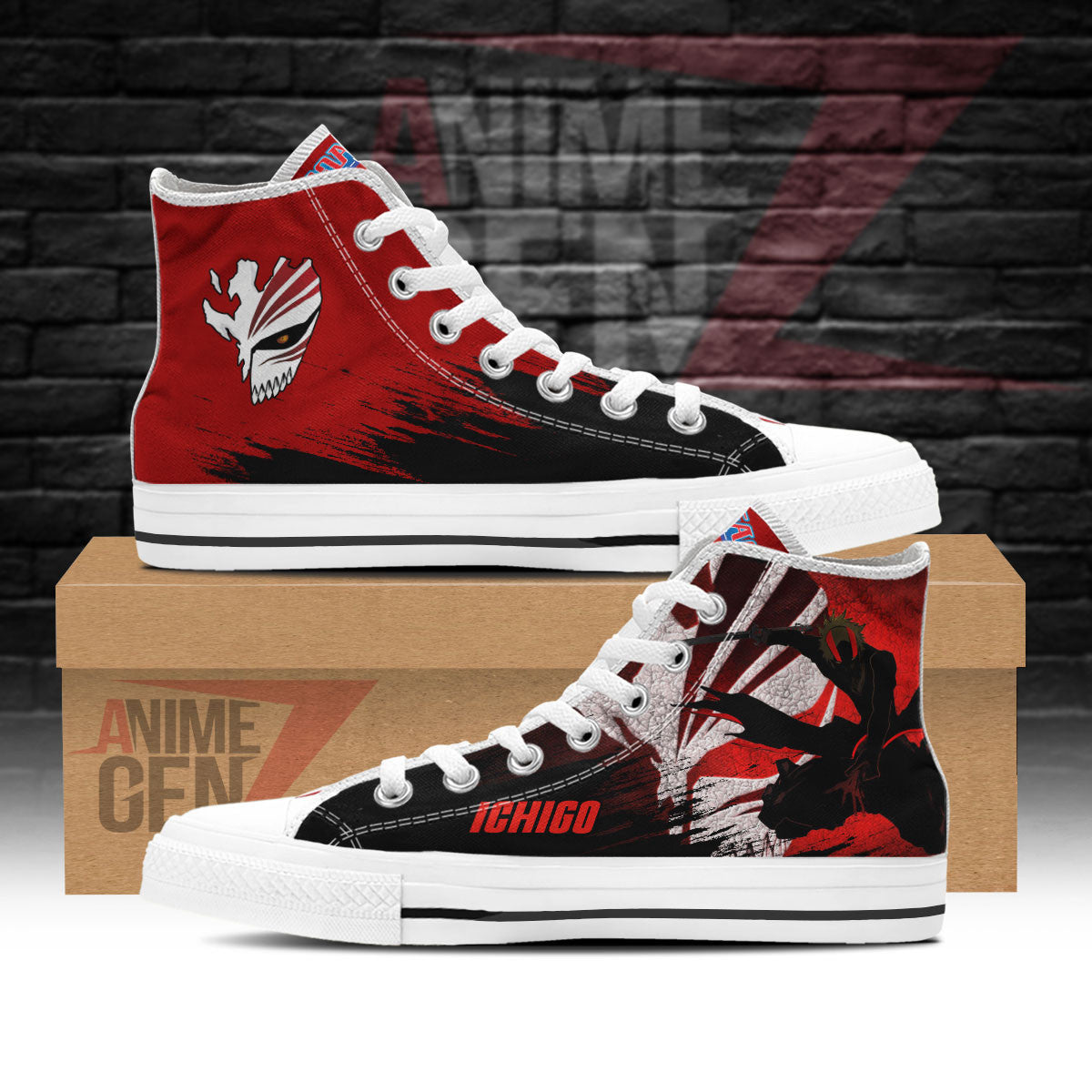 Bleach Ichigo Hollow High Top Shoes Custom Anime Sneakers