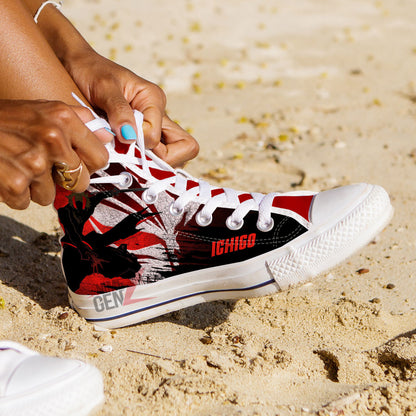 Bleach Ichigo Hollow High Top Shoes Custom Anime Sneakers