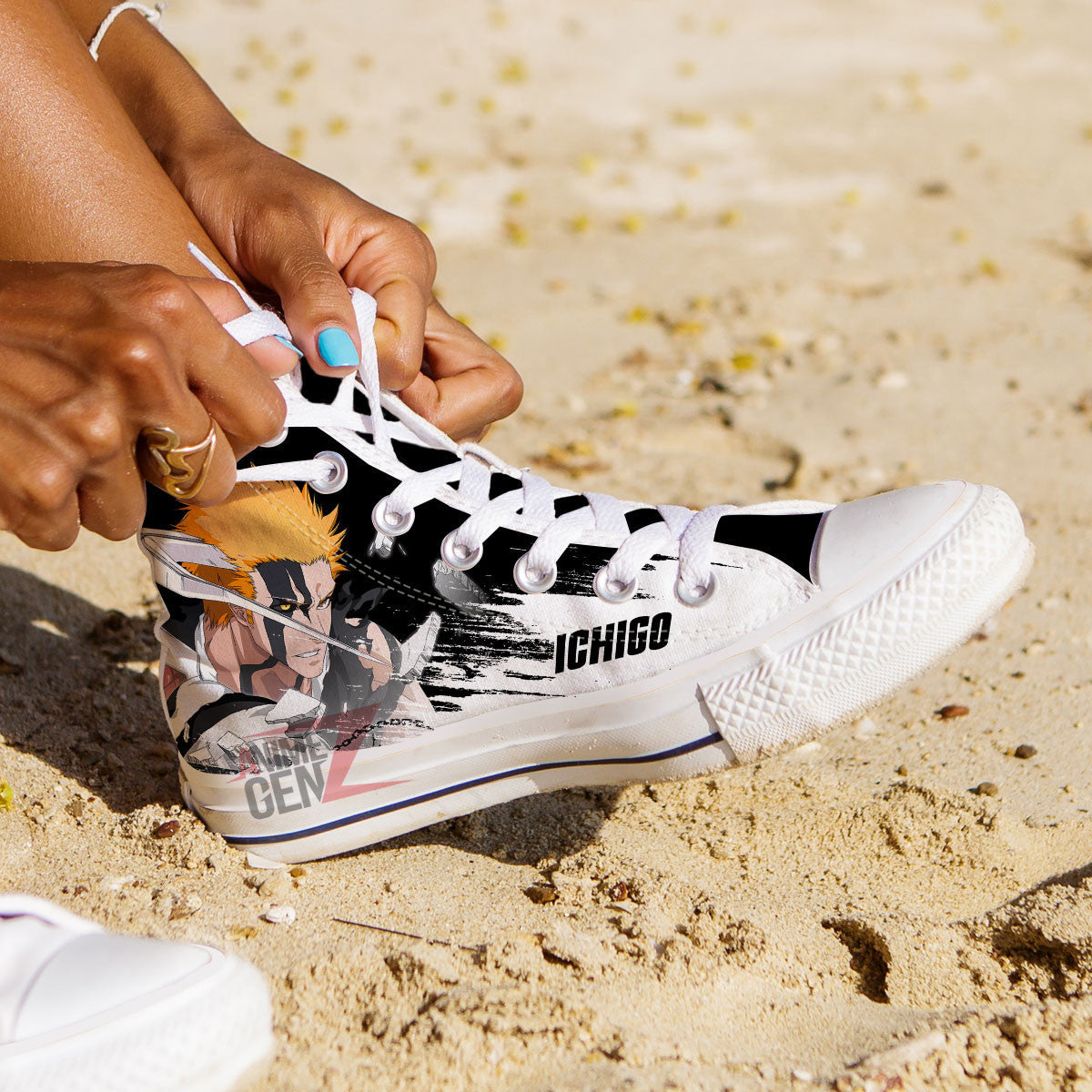Bleach Ichigo True Bankai Mask High Top Shoes Custom Anime Sneakers