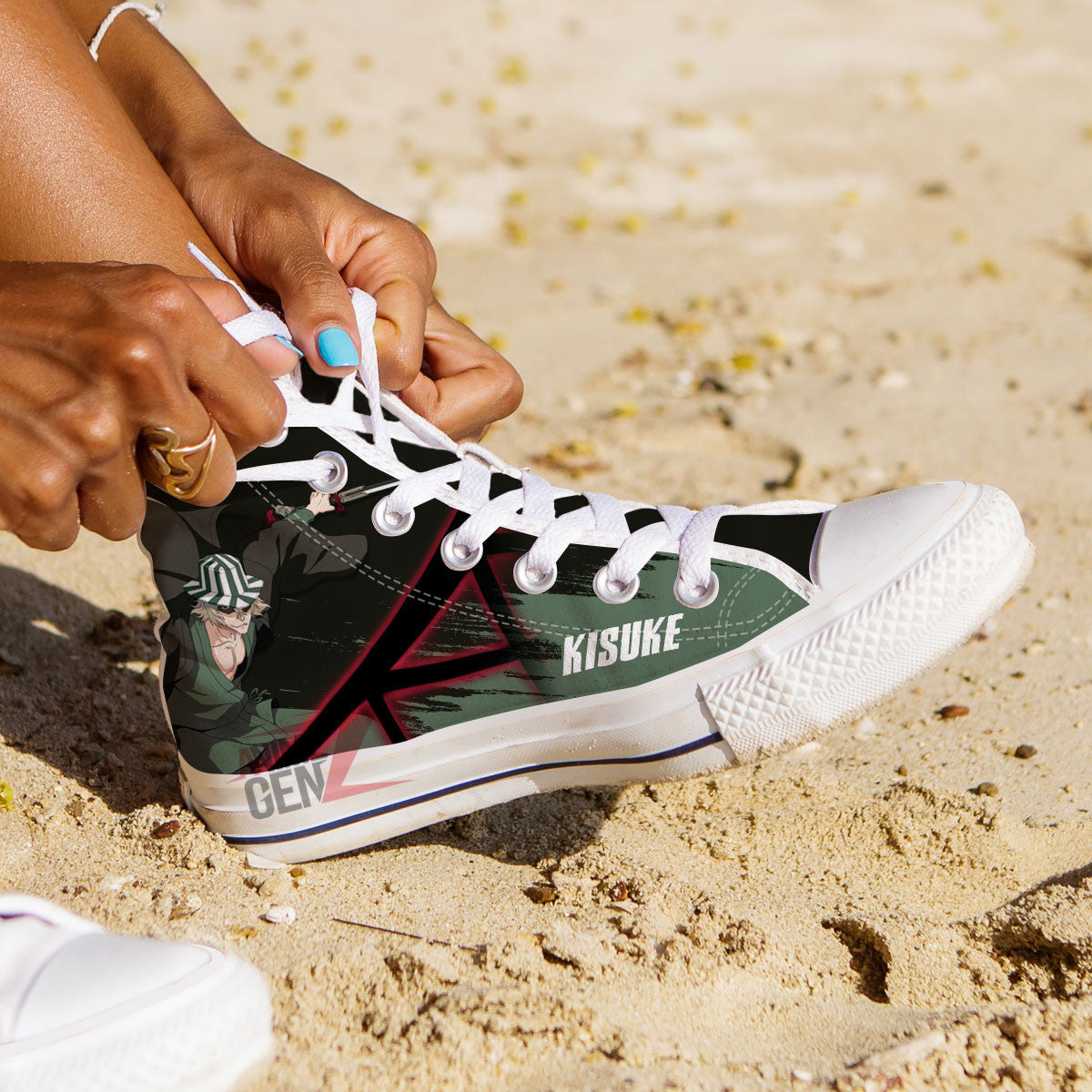 Bleach Kisuke Urahara High Top Shoes Custom Anime Sneakers