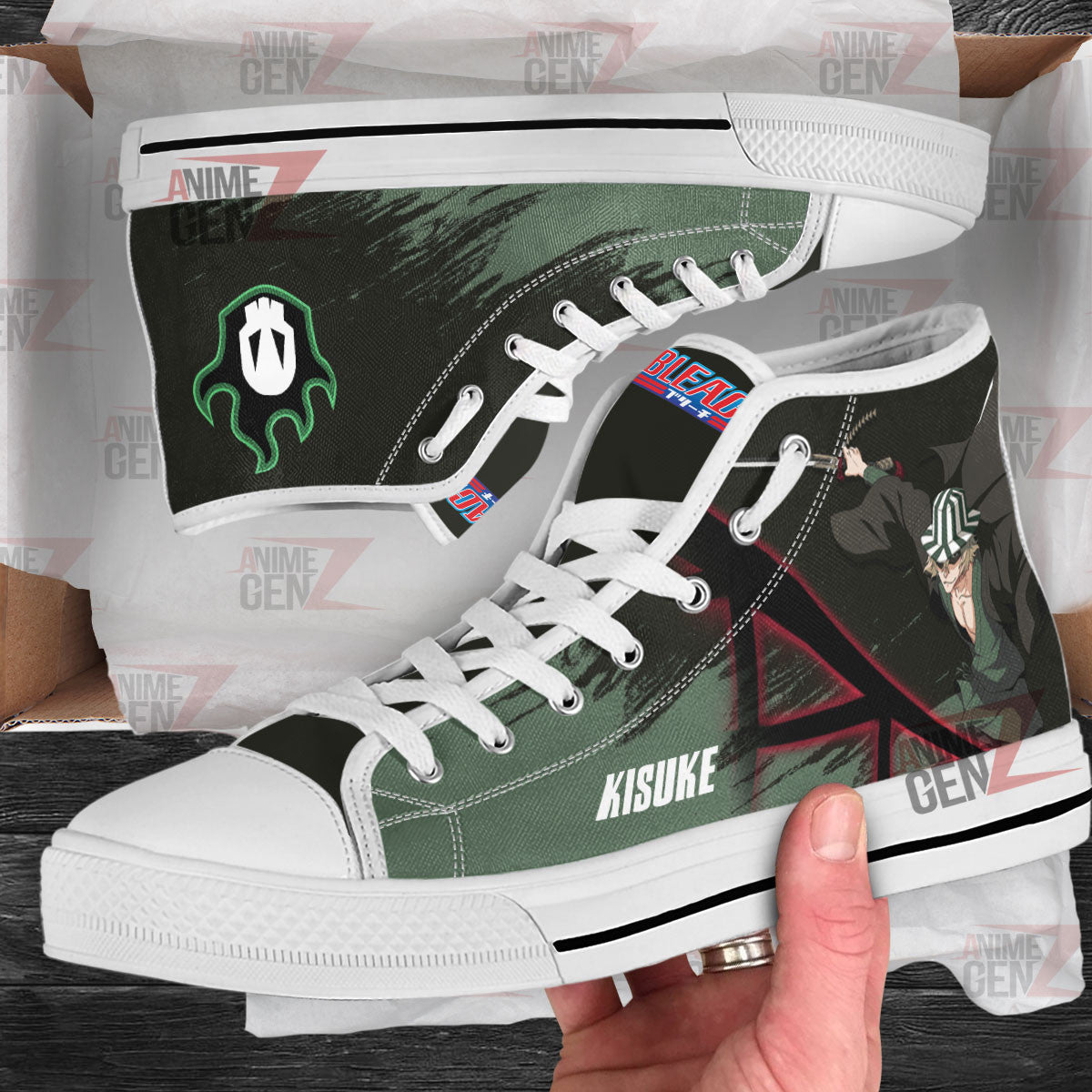 Bleach Kisuke Urahara High Top Shoes Custom Anime Sneakers