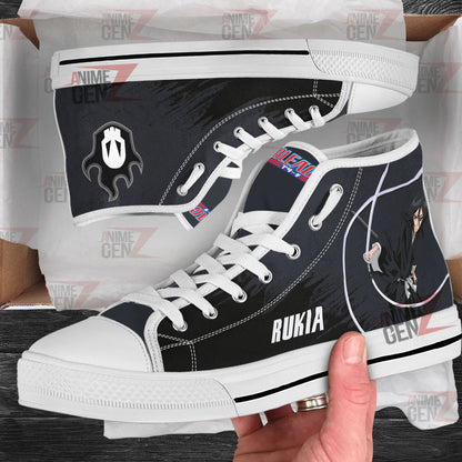 Bleach Rukia Kuchiki High Top Shoes Custom Anime Sneakers
