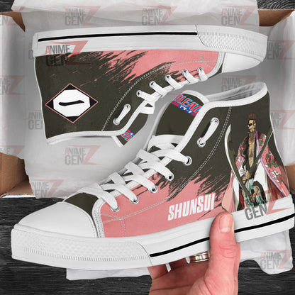 Bleach Shunsui Kyoraku High Top Shoes Custom Anime Sneakers