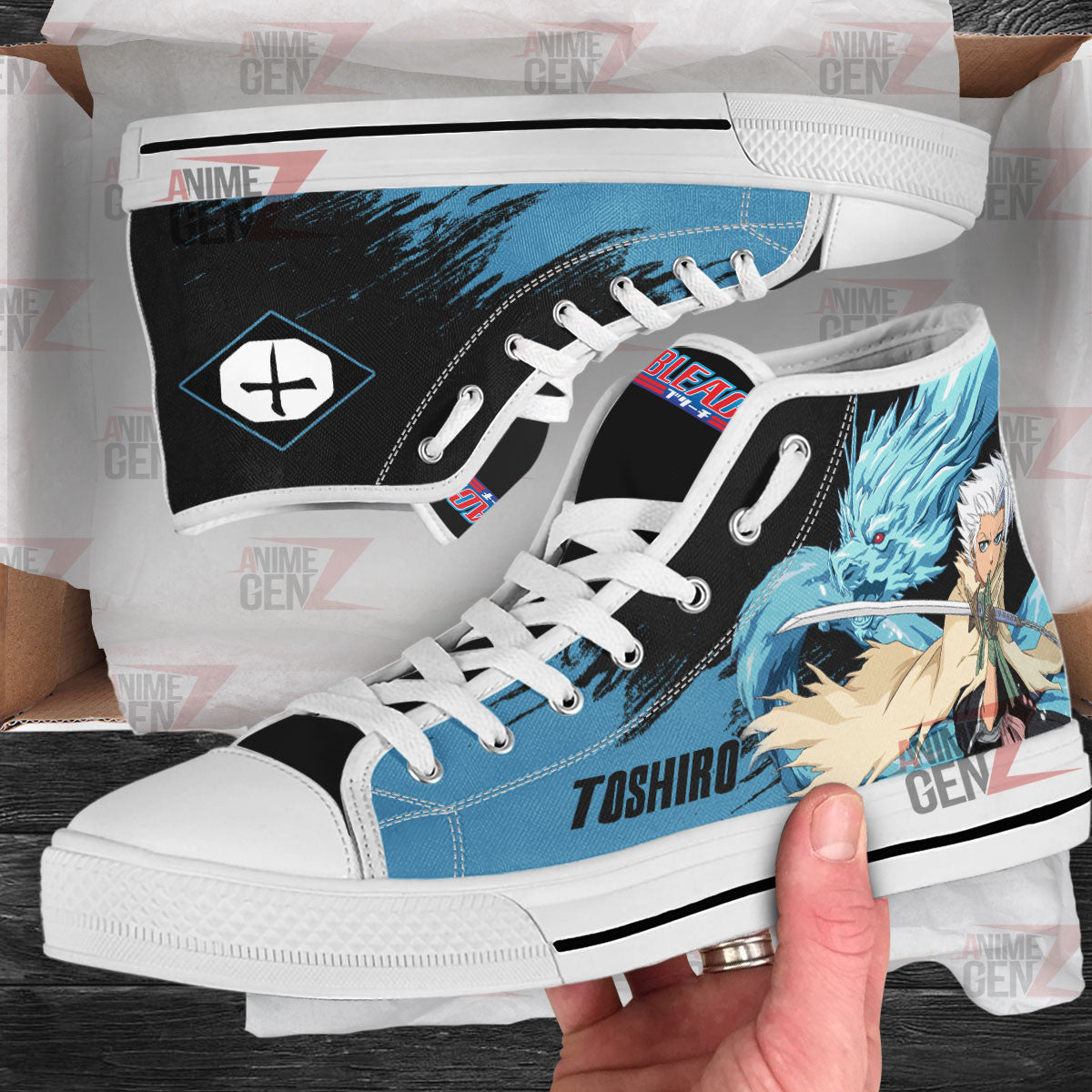 Bleach Toshiro Hitsugaya High Top Shoes Custom Anime Sneakers