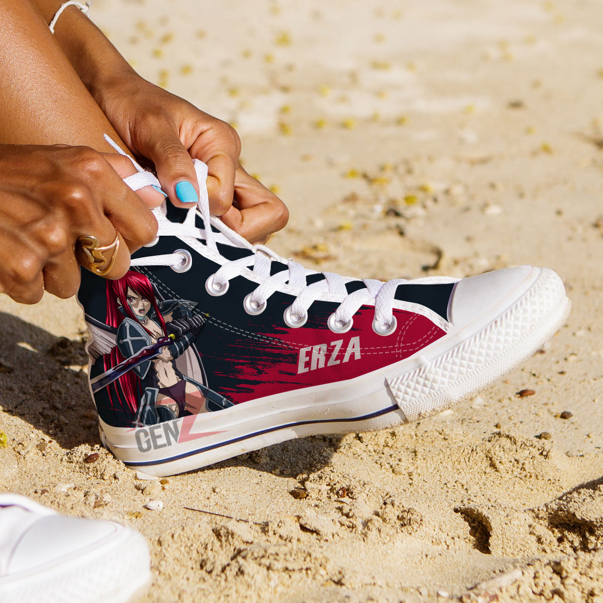 Fairy Tail Erza Scarlet High Top Shoes Custom Anime Sneakers