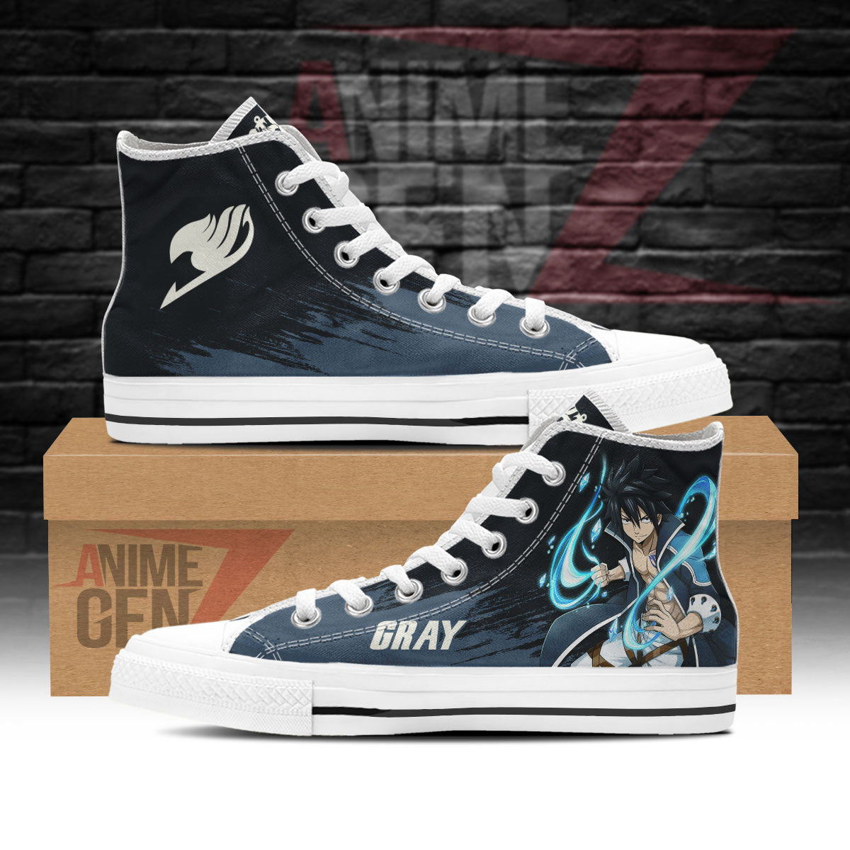 Fairy Tail Gray High Top Shoes Custom Anime Sneakers