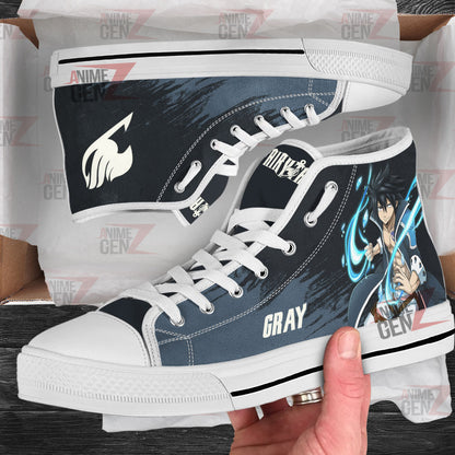 Fairy Tail Gray High Top Shoes Custom Anime Sneakers