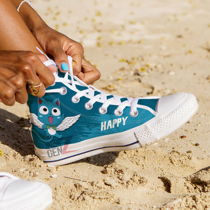 Fairy Tail Happy High Top Shoes Custom Anime Sneakers