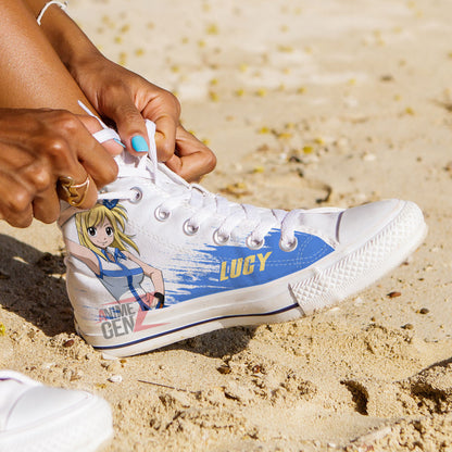 Fairy Tail Lucy Heartfilia High Top Shoes Custom Anime Sneakers