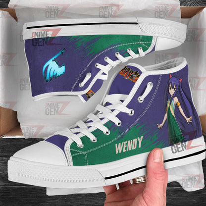Fairy Tail Wendy High Top Shoes Custom Anime Sneakers
