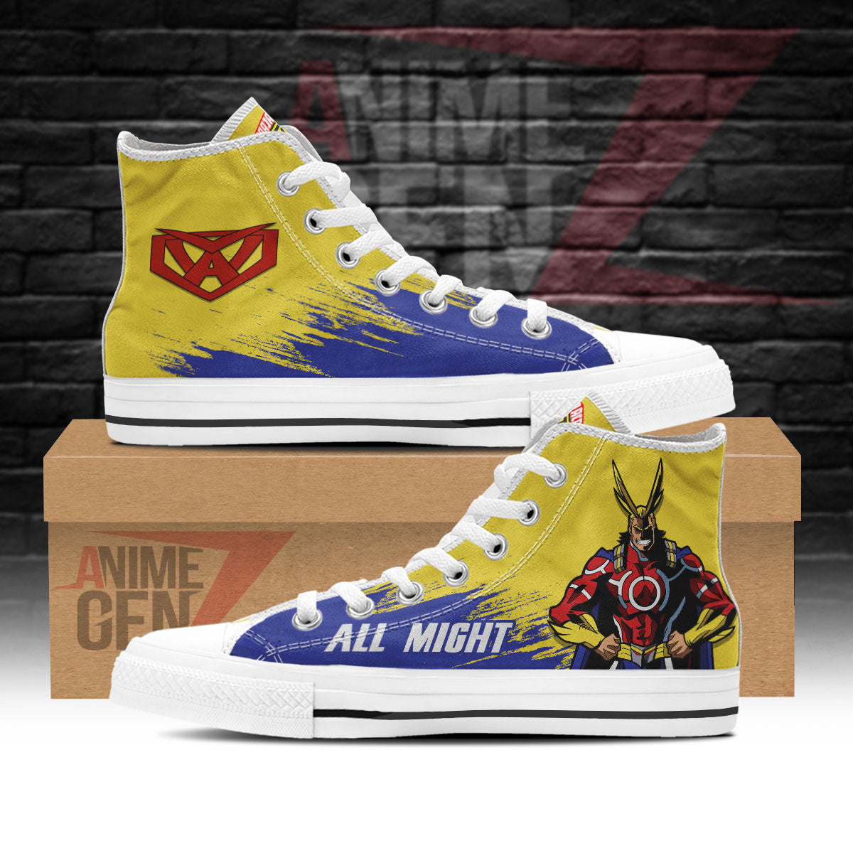 BNHA All Might High Top Shoes Custom Anime Shoes