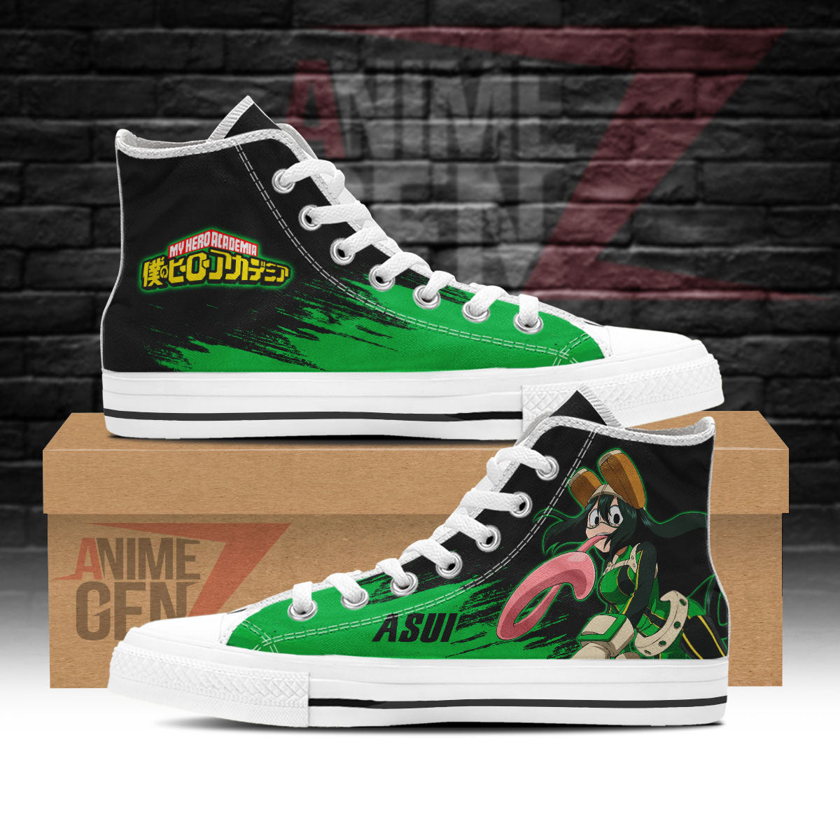 BNHA Asui Tsuyu High Top Shoes Custom Anime Shoes
