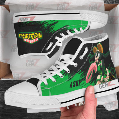 BNHA Asui Tsuyu High Top Shoes Custom Anime Shoes