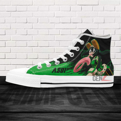 BNHA Asui Tsuyu High Top Shoes Custom Anime Shoes