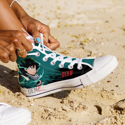 BNHA Deku Midoriya Izuku High Top Shoes Custom Anime Shoes