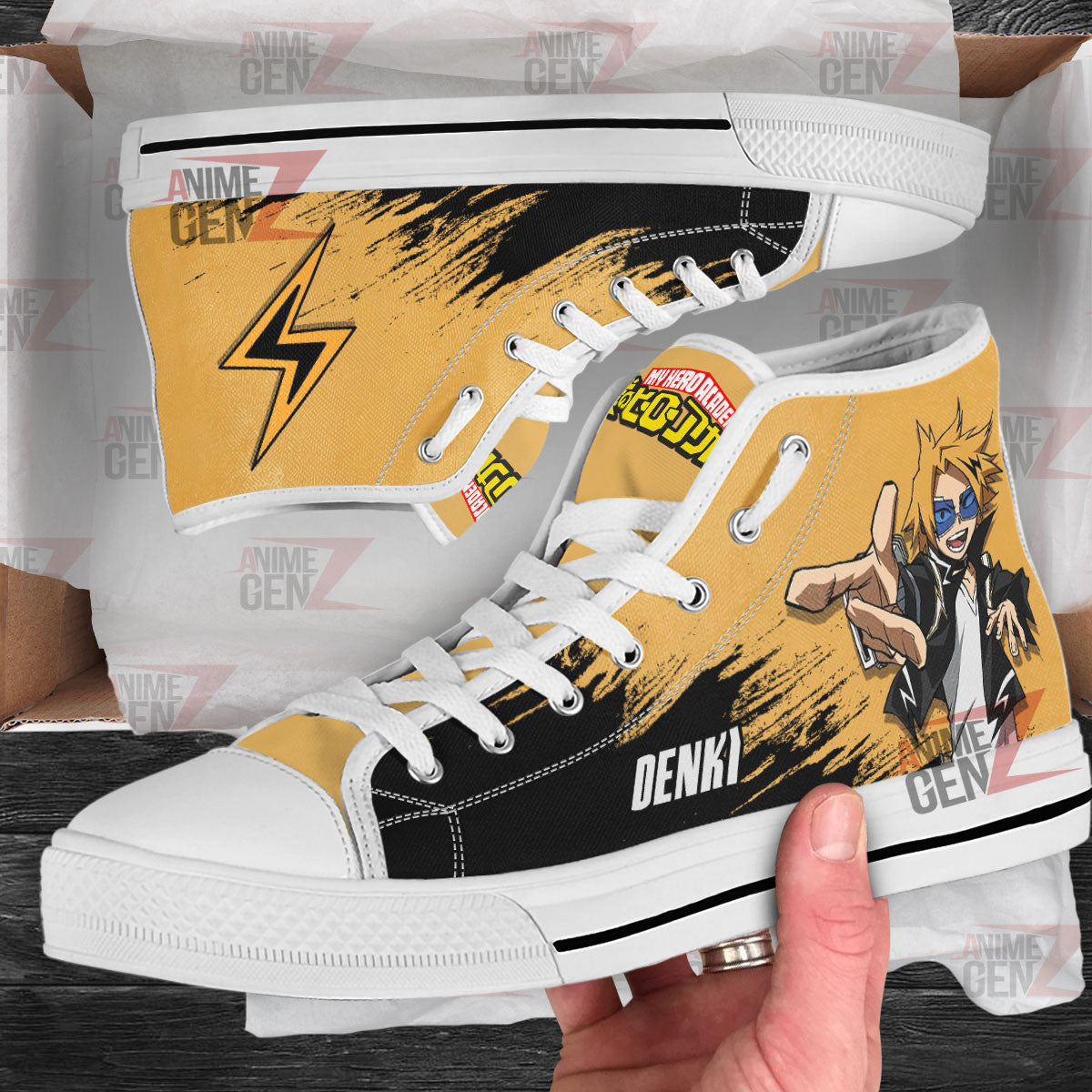 BNHA Denki High Top Shoes Custom Anime Shoes
