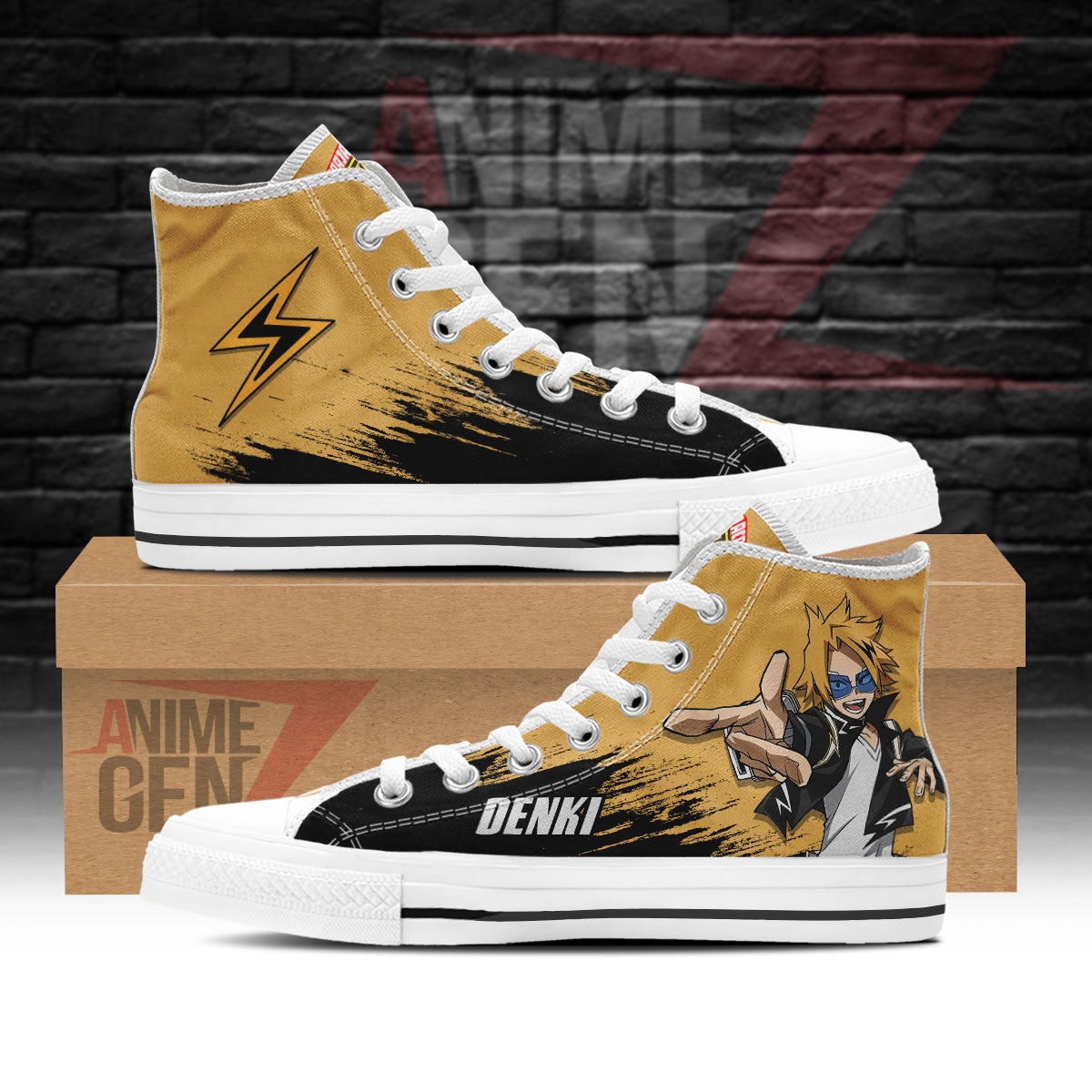 BNHA Denki High Top Shoes Custom Anime Shoes