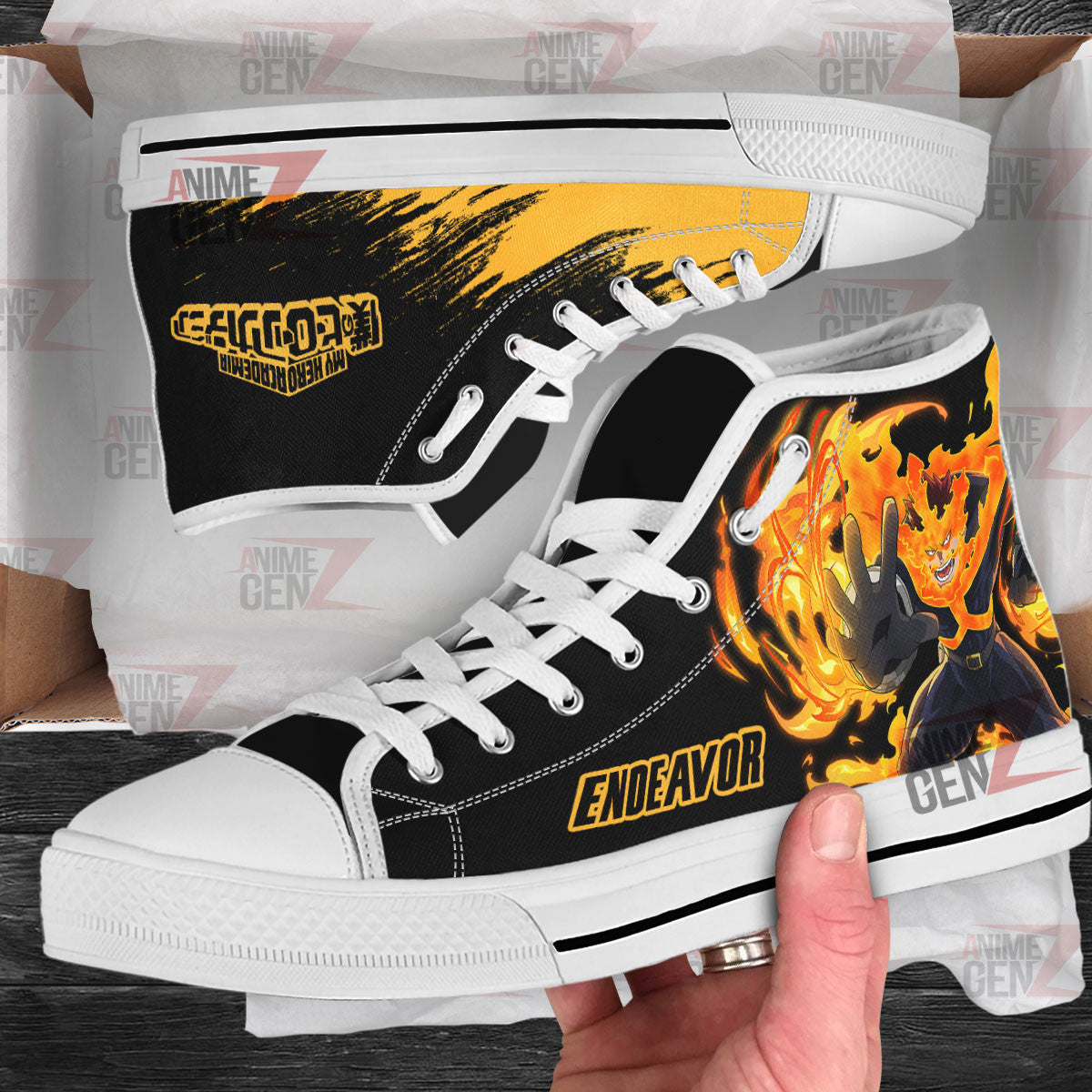BNHA Endeavor High Top Shoes Custom Anime Shoes