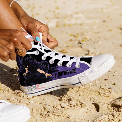 BNHA Tokoyami Fumikage High Top Shoes Custom Anime Sneakers