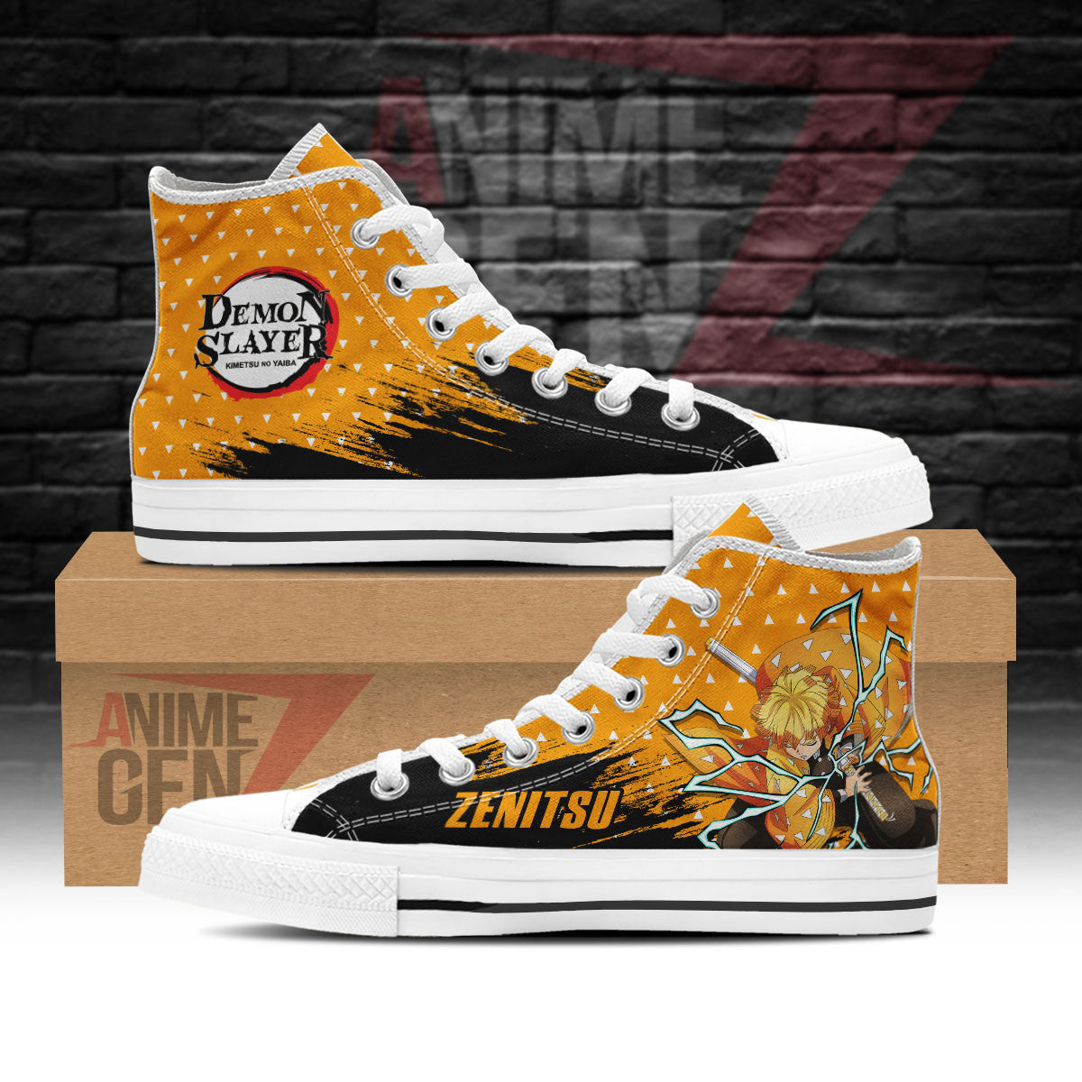 Demon Slayer Agatsuki Zenitsu High Top Shoes Custom Anime Shoes