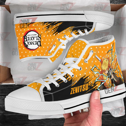 Demon Slayer Agatsuki Zenitsu High Top Shoes Custom Anime Shoes