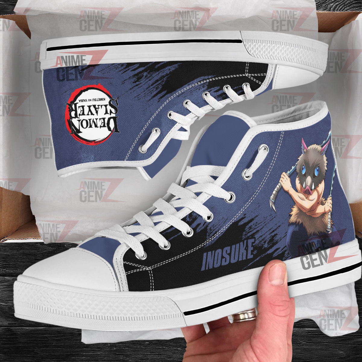 Demon Slayer Inosuke High Top Shoes Custom Anime Shoes
