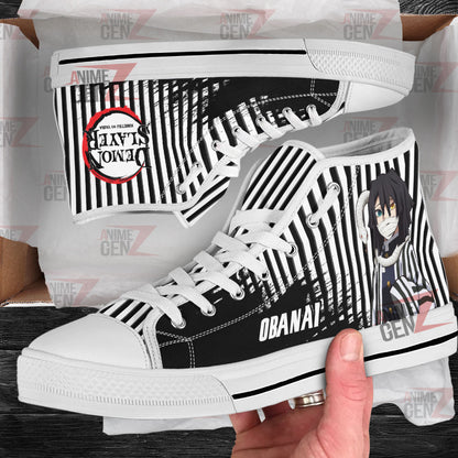 Demon Slayer Obanai Iguro High Top Shoes Custom Anime Shoes