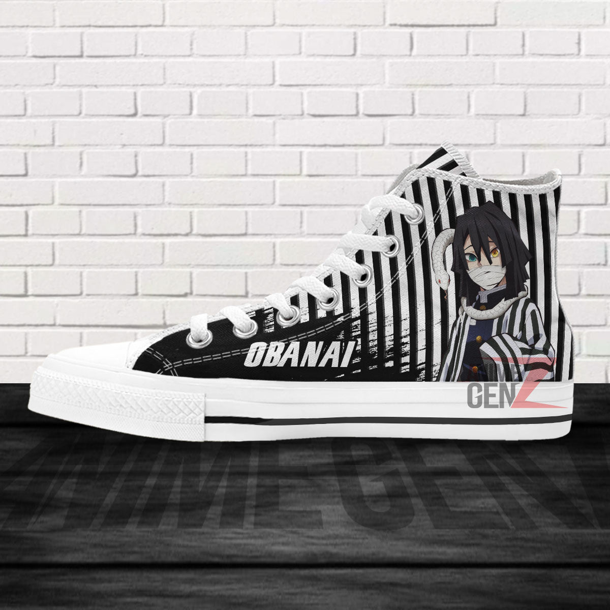 Demon Slayer Obanai Iguro High Top Shoes Custom Anime Shoes