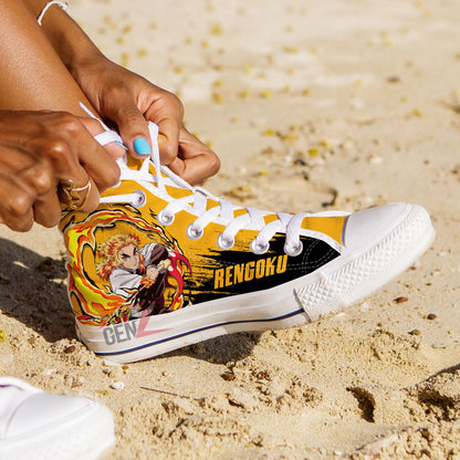 Demon Slayer Rengoku High Top Shoes Custom Anime Shoes