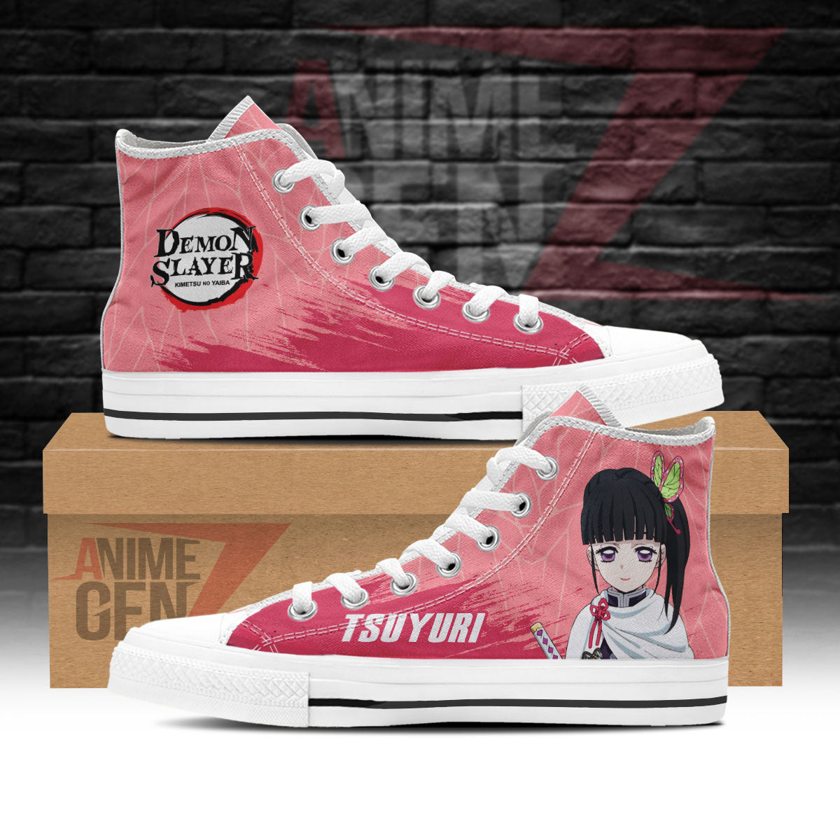 Demon Slayer Tsuyuri High Top Shoes Custom Anime Shoes