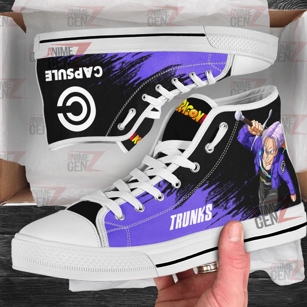 Dragon Ball Trunks High Top Shoes Vegeta Super Saiyan Custom Anime Sneakers