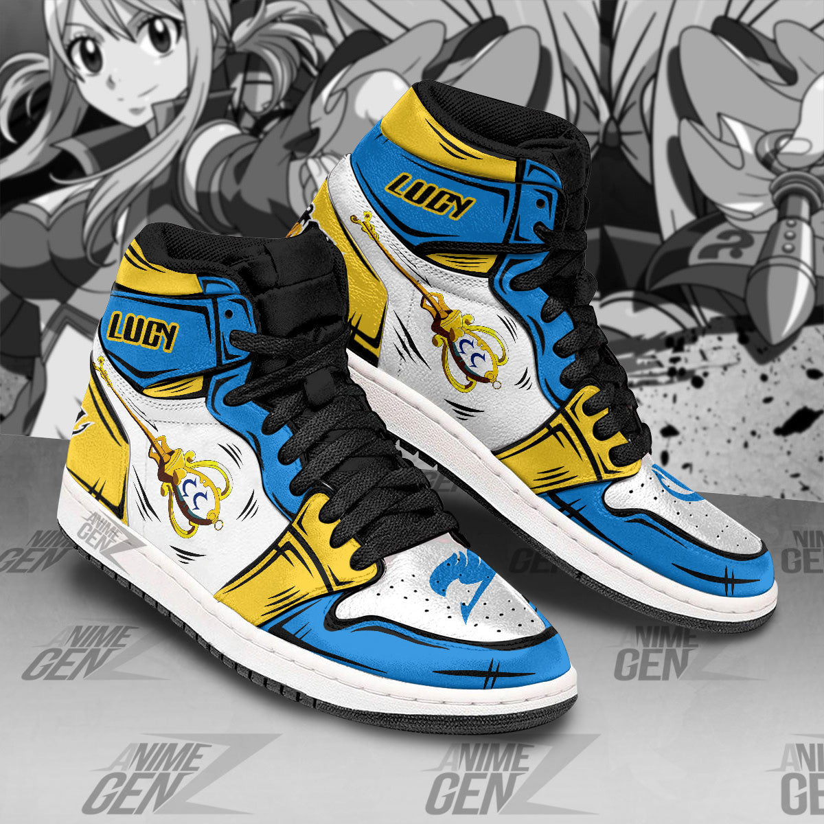 JD Sneakers Fairy Tail Lucy Heartfilia Custom Anime Shoes