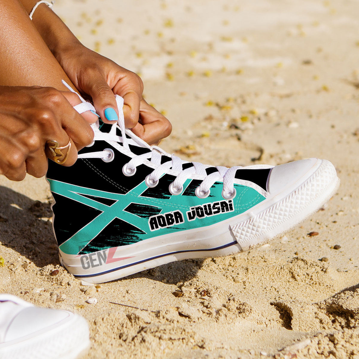 Haikyuu Aoba jousai High Top Shoes Custom Anime Shoes