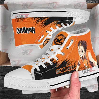 Haikyuu Nishinoya Yuu High Top Shoes Custom Anime Shoes
