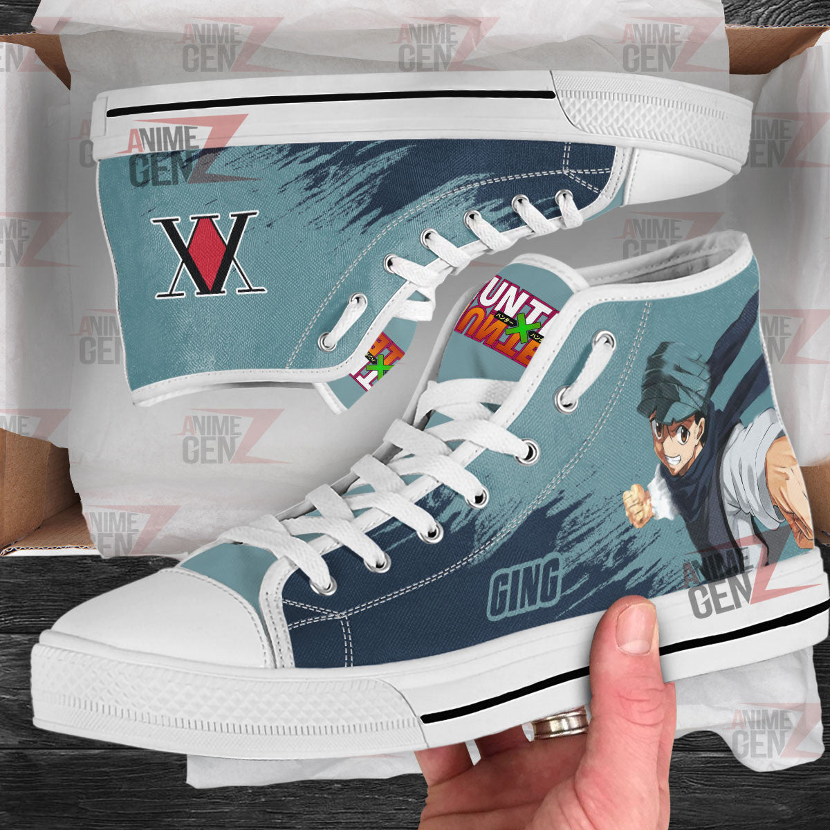 H x H Ging Freecss High Top Shoes Custom Anime Shoes