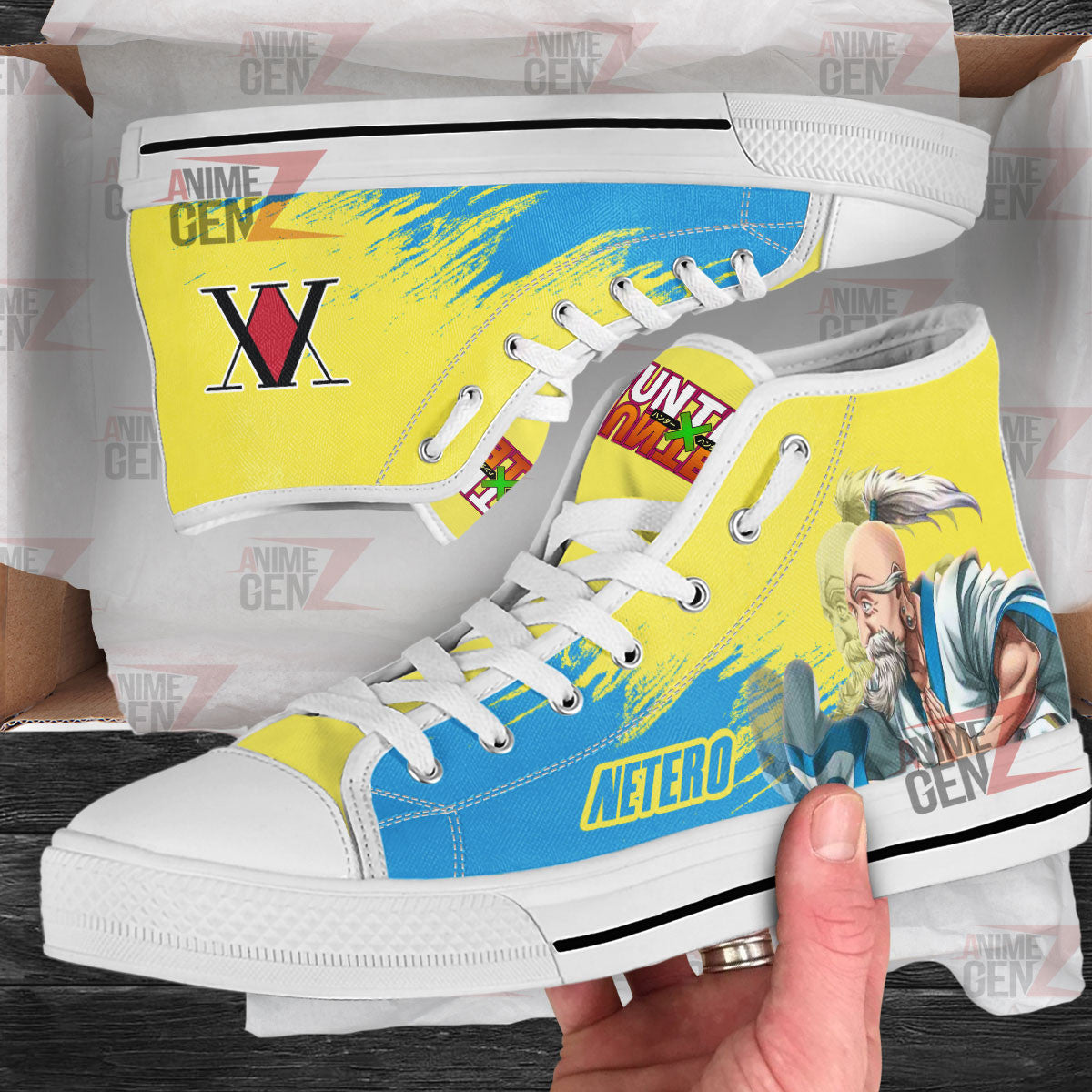 Hunter x Hunter Isaac Netero High Top Shoes Custom Anime Shoes